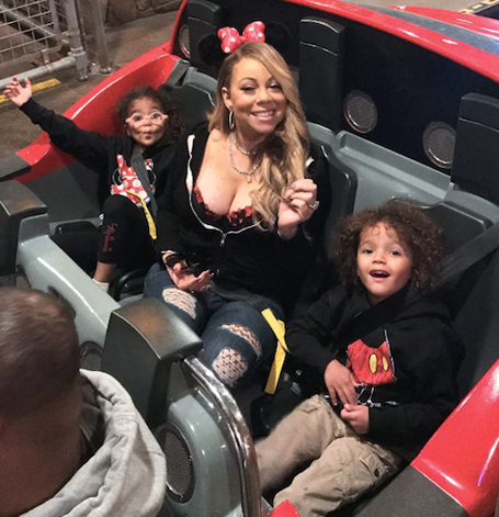 Mariah Carey and twins: day at Disneyland | mcarchives.com