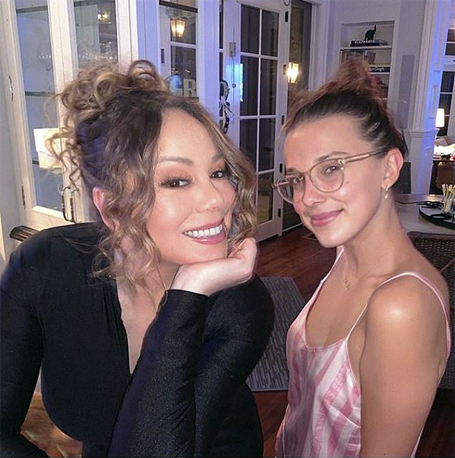 Millie Bobby Brown pals around with Mariah Carey | mcarchives.com